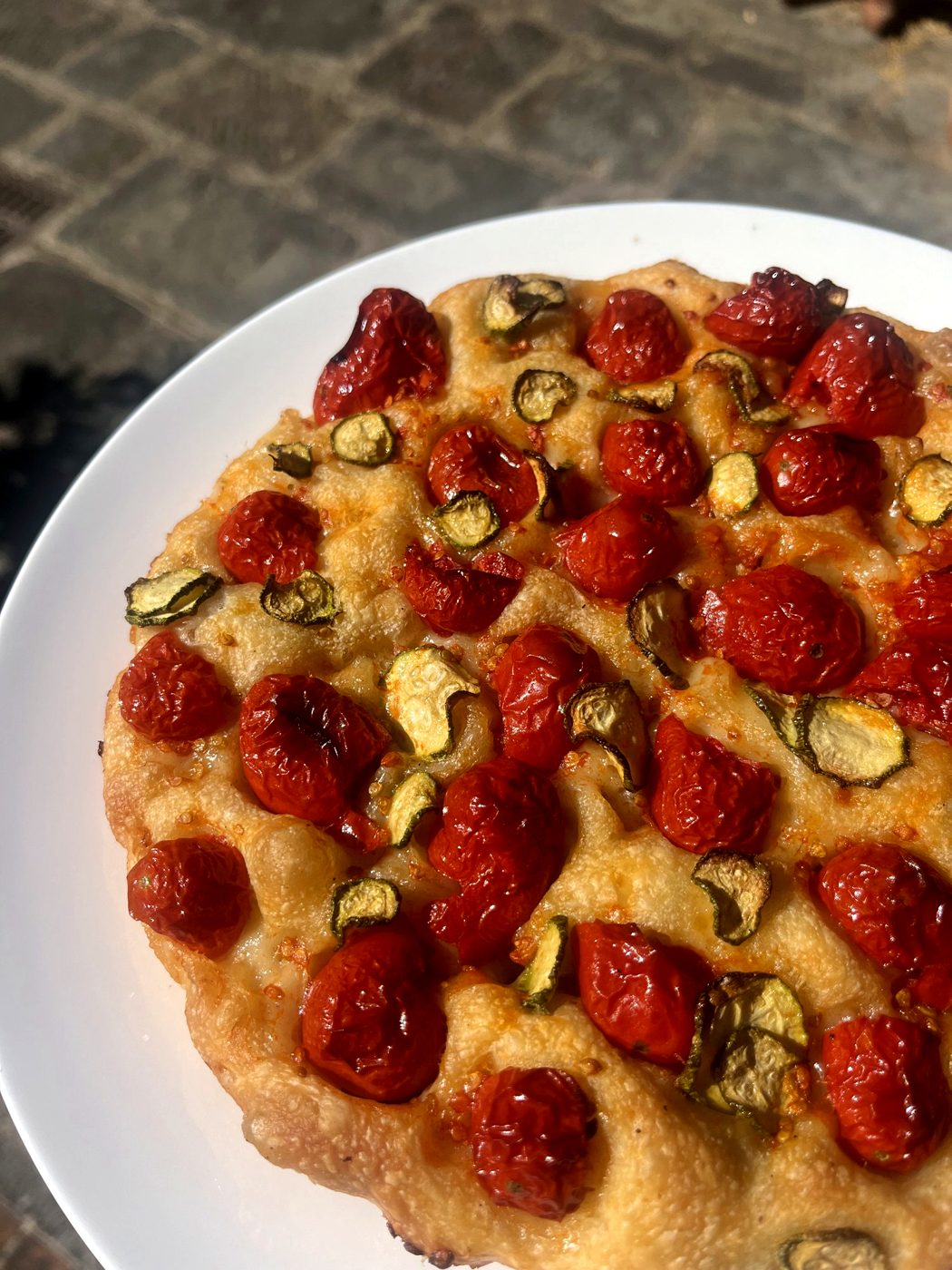 Focaccia with cherry tomatoes